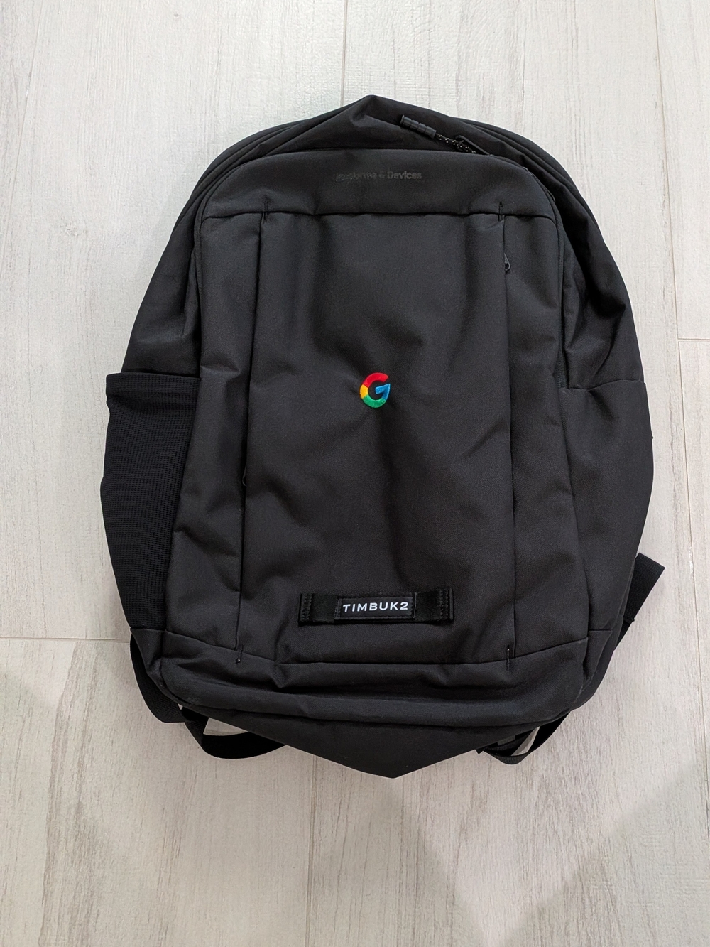 google Black Backpack with Multicolor Google G Accent